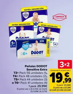 Carrefour DODOT Pañales Sensitive Extra oferta