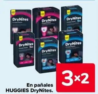 Carrefour HUGGIES En pañales DryNites. oferta