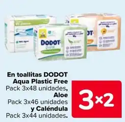 Carrefour DODOT En toallitas Aqua Plastic Free oferta