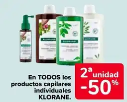 Carrefour KLORANE En todos los productos capilares individuales oferta