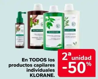 Carrefour KLORANE En todos los productos capilares individuales oferta