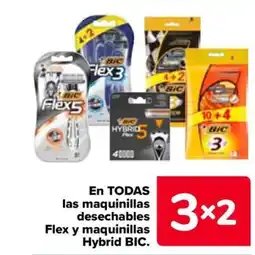 Carrefour BIC En todas las maquinillas desechables flex y maquinillas hybrid oferta