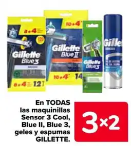Carrefour En todas las maquinillas sensor 3 cool, blue ii, blue 3, geles y espumas oferta
