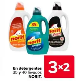 Carrefour NORIT En detergentes 35 y 40 lavados oferta