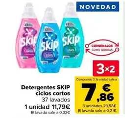 Carrefour SKIP Detergentes ciclos cortos oferta