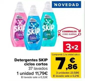 Carrefour SKIP Detergentes ciclos cortos oferta