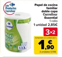 Carrefour Papel de cocina familiar doble capa Carrefour Essential oferta