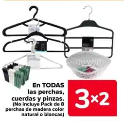 Carrefour En todas las perchas, cuerdas y pinzas. oferta