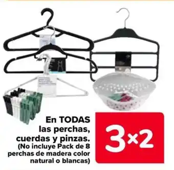 Carrefour En todas las perchas, cuerdas y pinzas. oferta