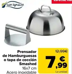 Carrefour Prensador de Hamburguesas o tapa de cocción Smashed oferta