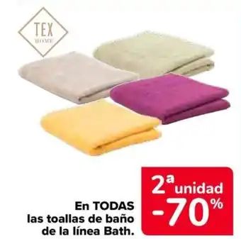 Carrefour En todas las toallas de baño de la línea bath. oferta