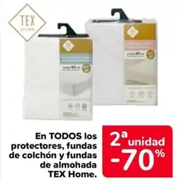 Carrefour TEX HOME En todos los protectores, fundas de colchón y fundas de almohada oferta