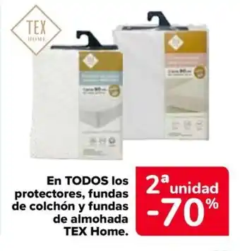 Carrefour TEX HOME En todos los protectores, fundas de colchón y fundas de almohada oferta
