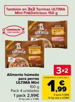 Carrefour ULTIMA Alimento húmedo para perros Mini oferta