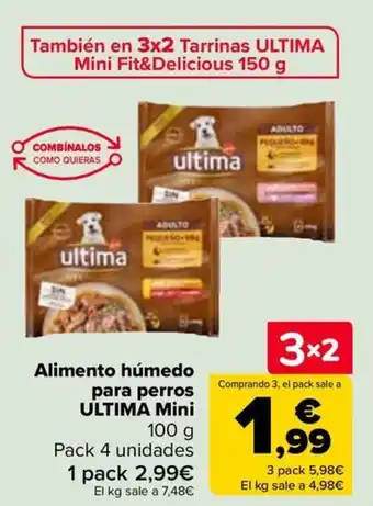 Carrefour ULTIMA Alimento húmedo para perros Mini oferta