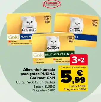 Carrefour PURINA Alimento húmedo para gatos Gourmet Gold oferta