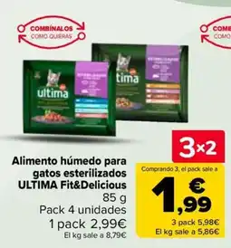 Carrefour ULTIMA Alimento húmedo para gatos esterilizados Fit&Delicious oferta