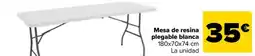 Carrefour Mesa de resina plegable blanca 180x70x74 cm oferta