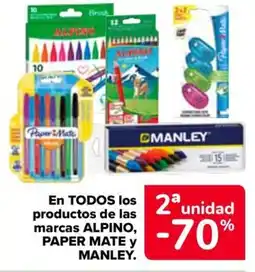 Carrefour ALPINO, PAPER MATE y MANLEY En todos los productos de las marcas oferta