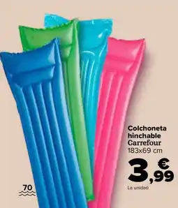 Carrefour Colchoneta hinchable Carrefour 183x69 cm oferta