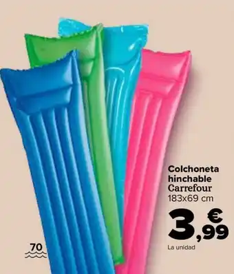 Carrefour Colchoneta hinchable Carrefour 183x69 cm oferta