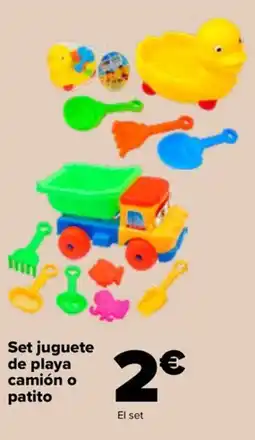 Carrefour Set juguete de playa camión o patito oferta