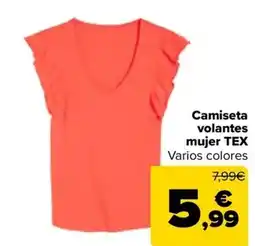 Carrefour Camiseta volantes mujer tex oferta