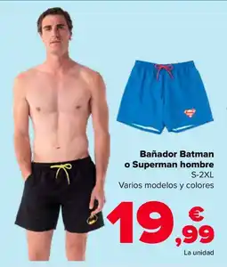 Carrefour Bañador Batman o Superman hombre S-2XL oferta