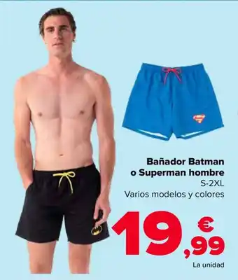 Carrefour Bañador Batman o Superman hombre S-2XL oferta