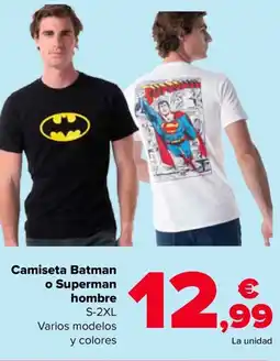 Carrefour Camiseta Batman o Superman hombre S-2XL oferta