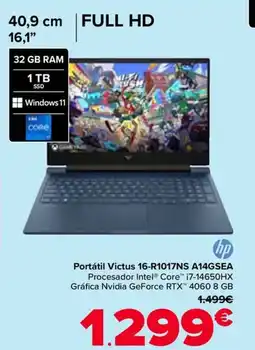 Carrefour HP Portátil Victus 16-R1017NS A14GSEA oferta