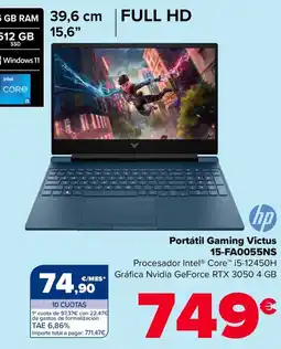 Carrefour HP Portátil Gaming Victus 15-FA0055NS oferta