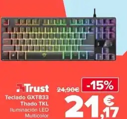Carrefour TRUST Teclado GXT833 Thado TKL Iluminación LED oferta