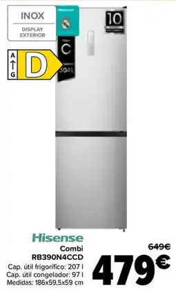 Carrefour HISENSE Combi RB390N4CCD oferta