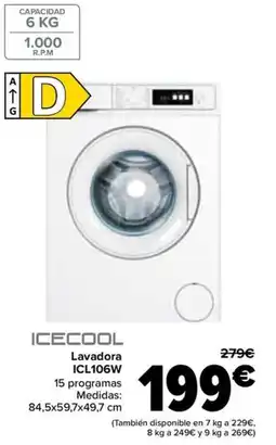 Carrefour ICECOOL Lavadora ICL106W oferta