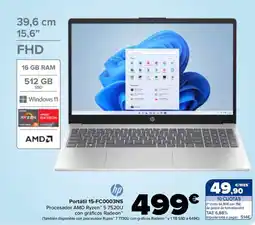 Carrefour HP Portátil 15-FC0003NS oferta