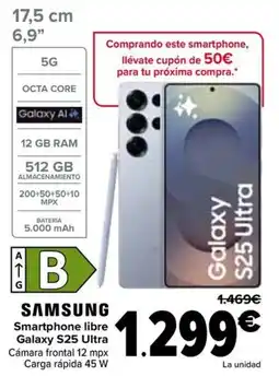 Carrefour SAMSUNG Smartphone libre Galaxy S25 Ultra oferta