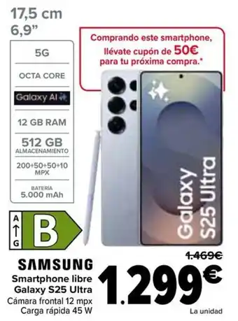Carrefour SAMSUNG Smartphone libre Galaxy S25 Ultra oferta