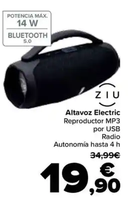 Carrefour ZIU Altavoz Electric Reproductor MP3 oferta