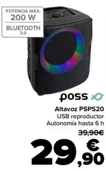 Carrefour POSS Altavoz PSPS20 USB oferta