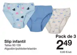 Zeeman Slip infantil oferta