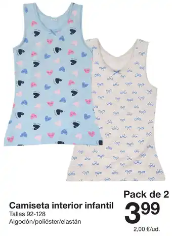 Zeeman Camiseta interior infantil oferta