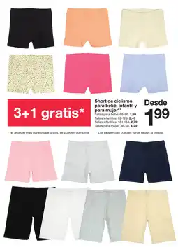 Zeeman Short de ciclismo para bebé, infantil y para mujer oferta