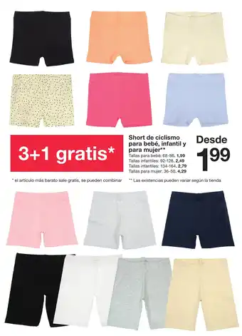 Zeeman Short de ciclismo para bebé, infantil y para mujer oferta