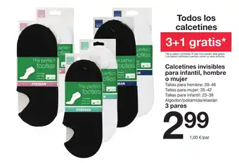 Zeeman Calcetines invisibles para infantil, hombre o mujer oferta