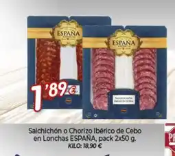 Alsara Supermercados ESPAÑA Salchichón o Chorizo Ibérico de Cebo en Lonchas oferta