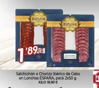 Alsara Supermercados ESPAÑA Salchichón o Chorizo Ibérico de Cebo en Lonchas oferta