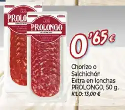 Alsara Supermercados PROLONGO Chorizo o Salchichón Extra en lonchas oferta