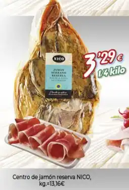 Alsara Supermercados NICO Centro de jamón reserva oferta
