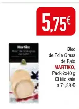 Masymas MARTIKO Bloc de Foie Grass de Pato oferta